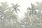 Heritage wallpaper with illustrated forest birds and leaves"